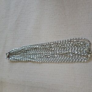 Silvertone SARAH COVENTRY 8-Strand Choker Necklace ~ 17.5